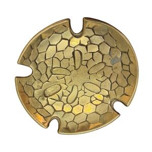 Vintage Penco Solid Brass Sand‎ Dollar Trinket Dish Coastal Beach Decor Taiwan